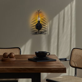 Opviq Leaf - 15321 Lámpara de Pared de Metal Negra